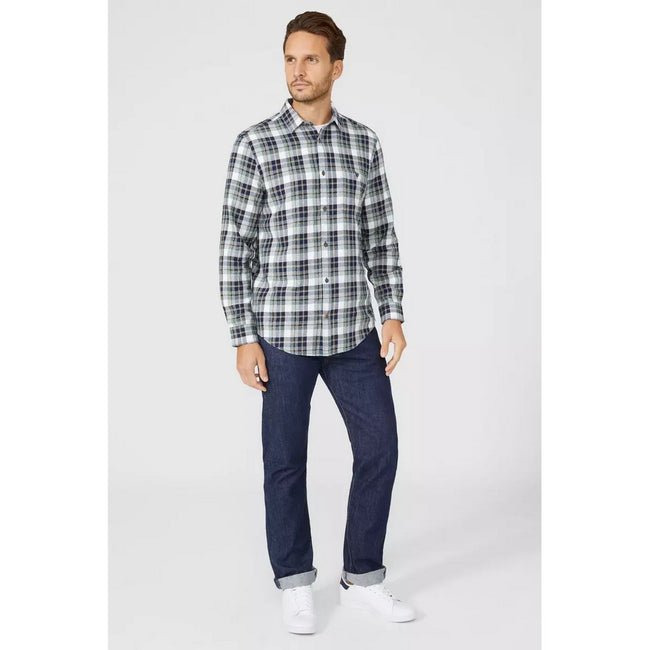 Gray - Pack Shot - Mantaray Mens Block Check Marl Shirt