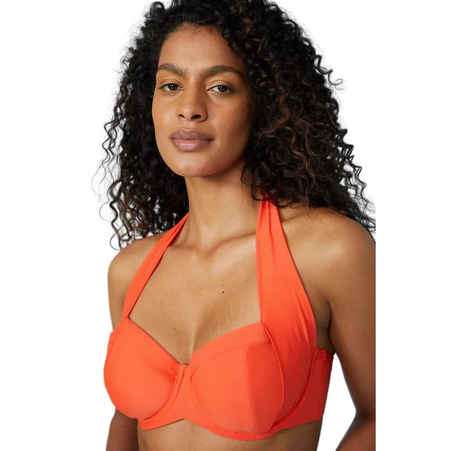 Coral - Front - Gorgeous Womens-Ladies Non-Padded Bikini Top