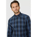 Blue - Side - Mantaray Mens Shadow Checked Shirt