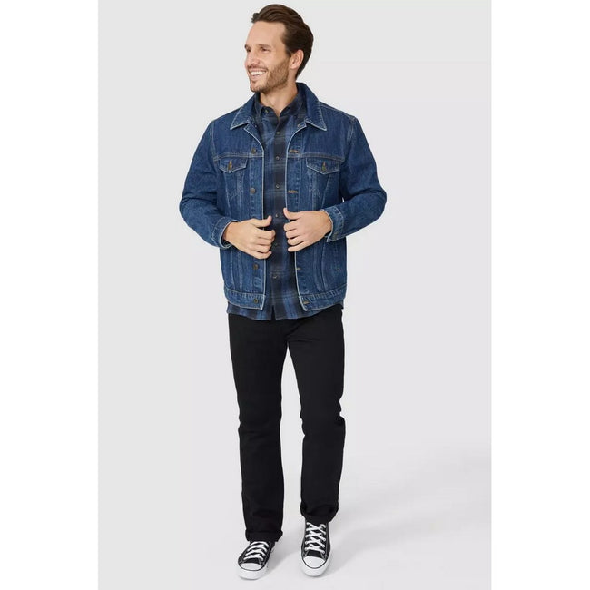 Blue - Pack Shot - Mantaray Mens Shadow Checked Shirt