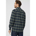 Green - Back - Mantaray Mens Shadow Checked Shirt