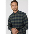 Green - Side - Mantaray Mens Shadow Checked Shirt