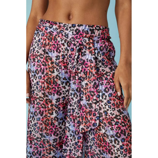 Pink - Side - Gorgeous Womens-Ladies Leopard Print Pants