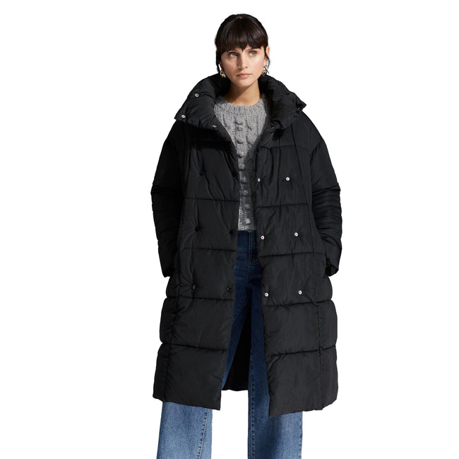 Black - Front - Principles Womens-Ladies Quilted Double-Breasted Coat