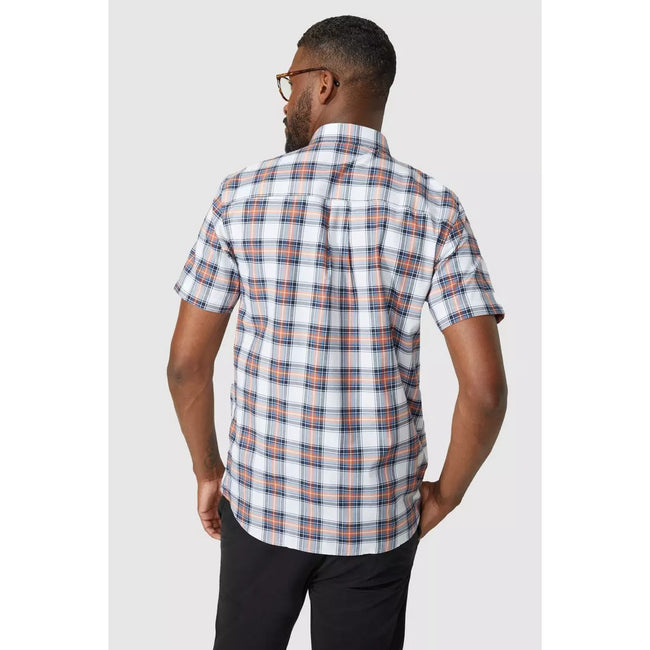 Orange - Back - Maine Mens Highlight Checked Shirt