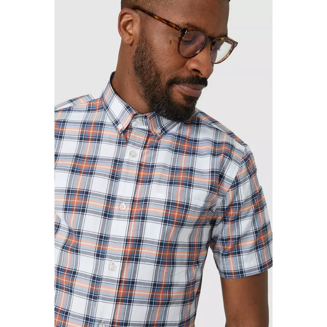 Orange - Side - Maine Mens Highlight Checked Shirt