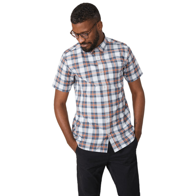 Orange - Front - Maine Mens Highlight Checked Shirt