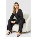 Black - Front - Principles Womens-Ladies Satin Wrap Jumpsuit