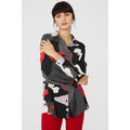 Red - Side - Principles Womens-Ladies Printed Petite Oversized Shirt