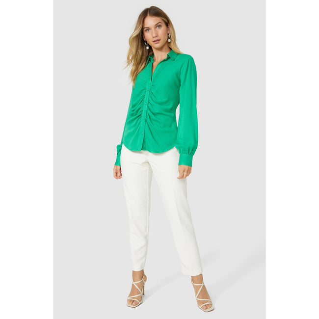 Green - Front - Principles Womens-Ladies Ruched Shirt
