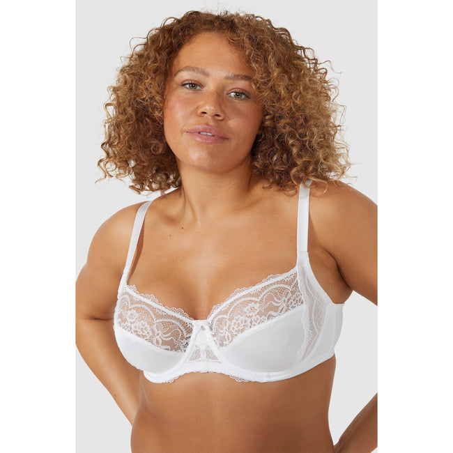 White - Front - Gorgeous Womens-Ladies Gracey Lace Bra