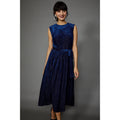 Blue - Front - Principles Womens-Ladies Leopard Devoré Sleeveless Midi Dress