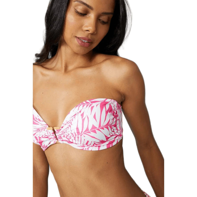 Pink-White - Side - Debenhams Womens-Ladies Bikini Top