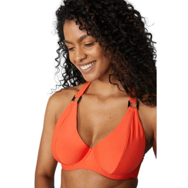 Coral - Front - Gorgeous Womens-Ladies Non-Padded Bikini Top