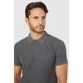 Gray - Side - Mantaray Mens Textured Polo Shirt