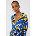 Cobalt Blue - Side - Principles Womens-Ladies Printed Wrap Dress