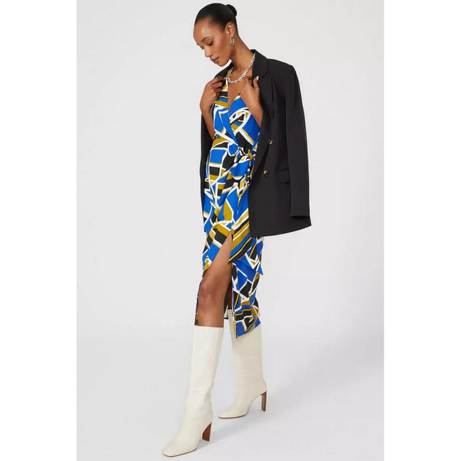 Cobalt Blue - Pack Shot - Principles Womens-Ladies Printed Wrap Dress