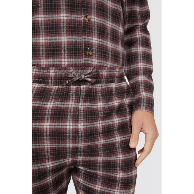 Berry - Lifestyle - Debenhams Mens Checked Brushed Woven Long Pyjama Set
