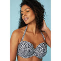 Black-White - Side - Gorgeous Womens-Ladies Leopard Print Strapless Bikini Top