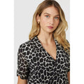 Black-White - Side - Principles Womens-Ladies Giraffe Print Wrap Tunic