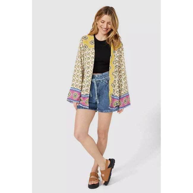 Off White - Lifestyle - Mantaray Womens-Ladies Mix & Match Patchwork Kimono Top