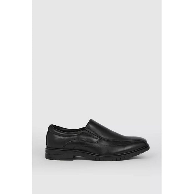Black - Back - Debenhams Mens Leather Airsoft Loafers