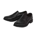 Black - Front - Debenhams Mens Leather Airsoft Loafers
