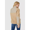 Natural - Back - Mantaray Womens-Ladies Quilted Borg Jacket