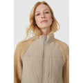 Natural - Side - Mantaray Womens-Ladies Quilted Borg Jacket