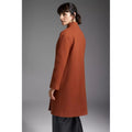 Tobacco - Back - Principles Womens-Ladies Printed Lining Collarless Coat