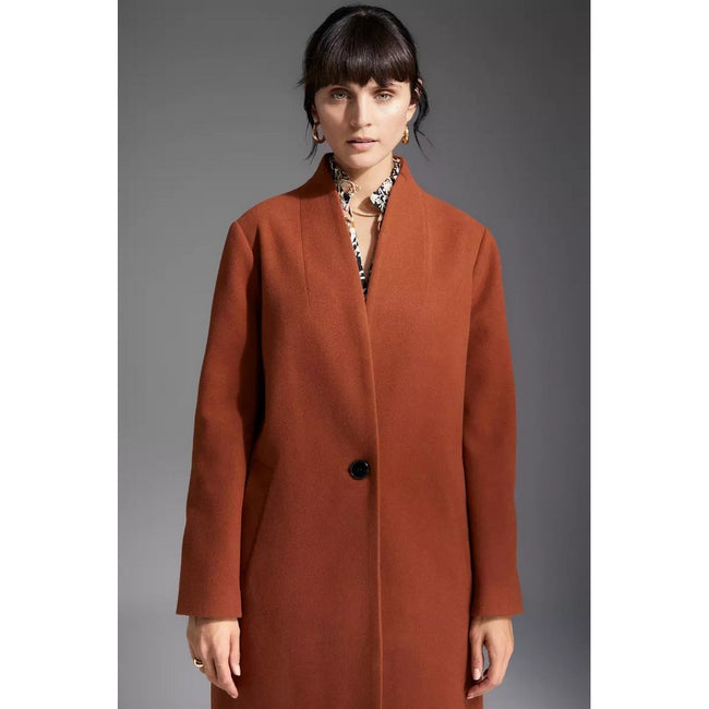 Tobacco - Lifestyle - Principles Womens-Ladies Printed Lining Collarless Coat