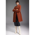 Tobacco - Pack Shot - Principles Womens-Ladies Printed Lining Collarless Coat