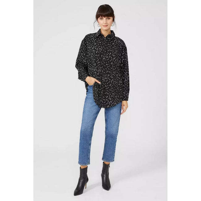 Black - Pack Shot - Principles Womens-Ladies Printed Shirt