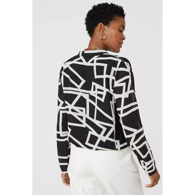 Monochrome - Back - Principles Womens-Ladies Printed V Neck Blouse
