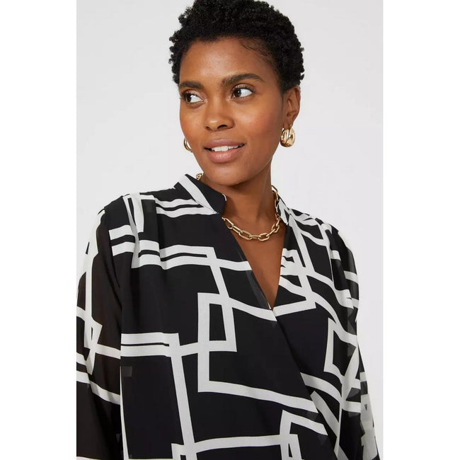 Monochrome - Side - Principles Womens-Ladies Printed V Neck Blouse