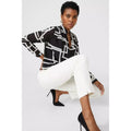 Monochrome - Lifestyle - Principles Womens-Ladies Printed V Neck Blouse