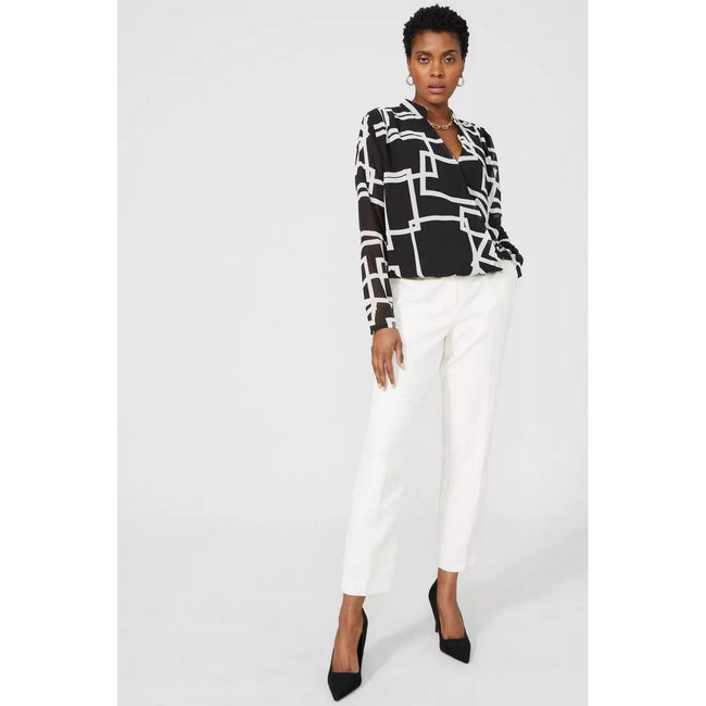 Monochrome - Pack Shot - Principles Womens-Ladies Printed V Neck Blouse