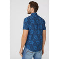 Navy - Back - Mantaray Mens Monstera Leaf Shirt
