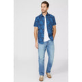 Navy - Pack Shot - Mantaray Mens Monstera Leaf Shirt