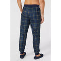 Navy - Back - Debenhams Mens Checked Cuffed Lounge Pants