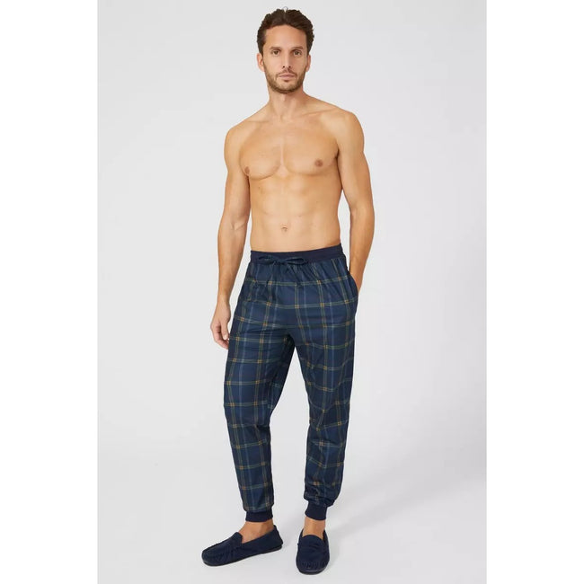 Navy - Lifestyle - Debenhams Mens Checked Cuffed Lounge Pants
