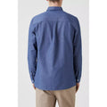 Mid Blue - Back - Maine Mens Textured Button-Down Long-Sleeved Shirt