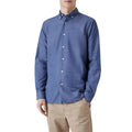 Mid Blue - Front - Maine Mens Textured Button-Down Long-Sleeved Shirt