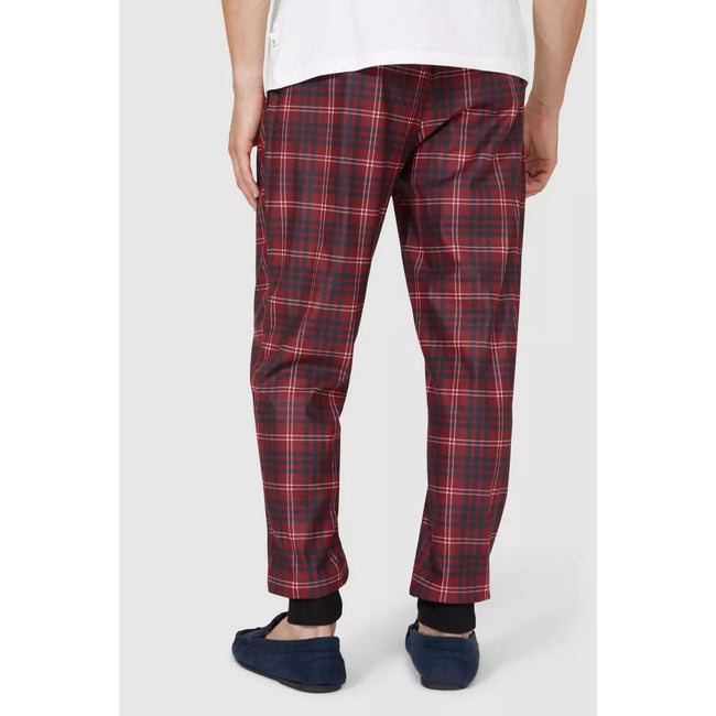 Red - Back - Debenhams Mens Microfleece Cuffed Lounge Pants
