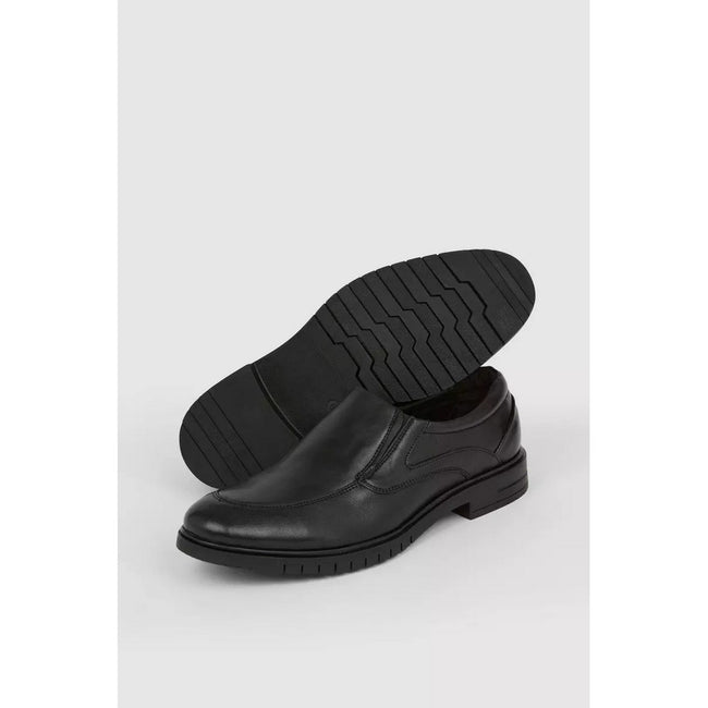 Black - Side - Debenhams Mens Leather Airsoft Shoes