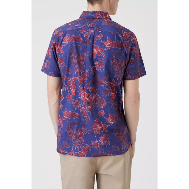 Indigo - Back - Mantaray Mens Floral Shirt