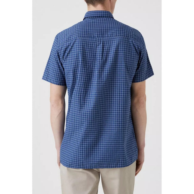 Navy - Back - Maine Mens Classic Graph Checked Shirt