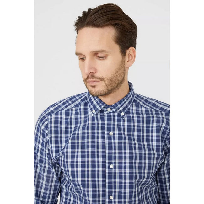 Blue - Side - Maine Mens Core Checked Shirt