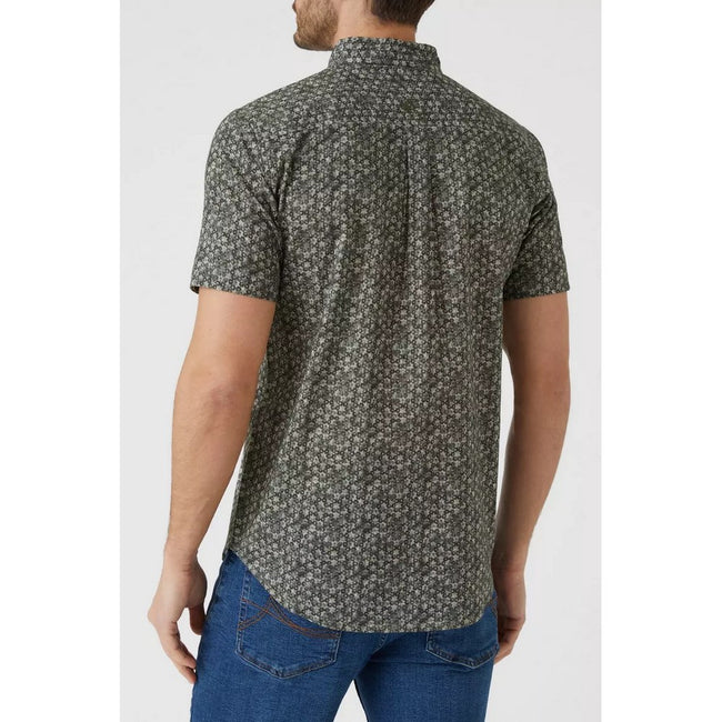 Khaki - Back - Mantaray Mens Circle Shirt