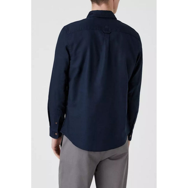 Navy - Back - Mantaray Mens Textured Twill Shirt